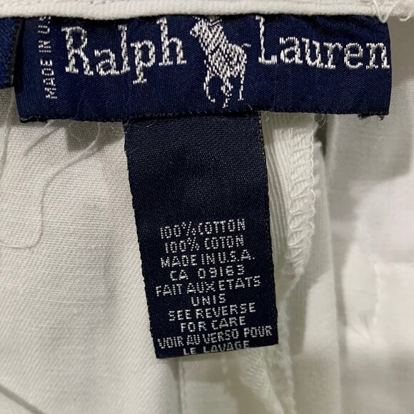 VINTAGE RALPH LAUREN HIGH WAIST SUSPENDER BRACES DENIM SHORTS SIZE 8 - Picture 10 of 10